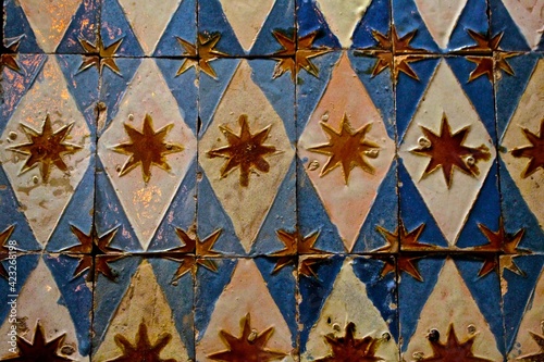 Ancient ceramic tiles in Sevilla, Andalusia, Spain 