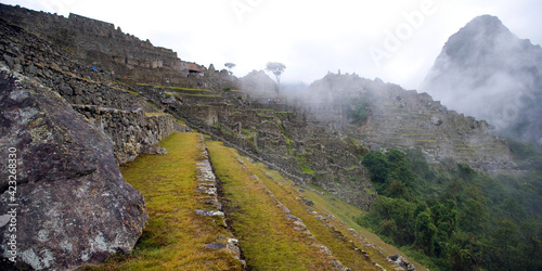 Inca were known for being an agriculturalist society and were able to farm ridiculously steep hillsides with terracing.  Machu Picchu Peru. 