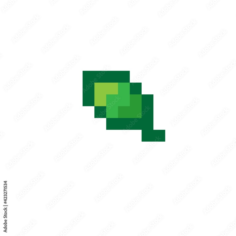Leaves pixel art. Vector illustration. Leaves pixel art. Vector illustration.