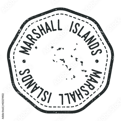 Marshall Islands Map Stamp Retro Postmark. Silhouette Postal Passport. Seal Round Vector Icon. Badge Vintage Postage Design.