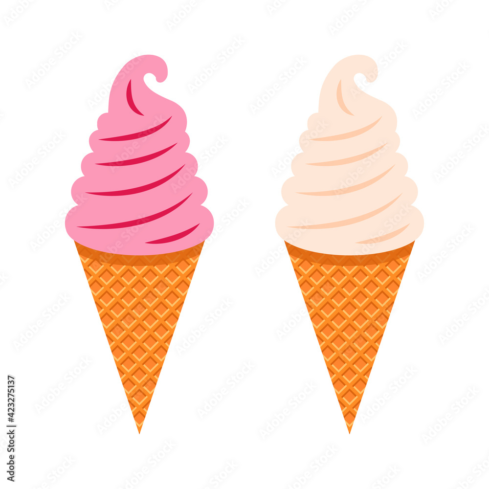 Ice cream icon, simple style, vector illustration on white background