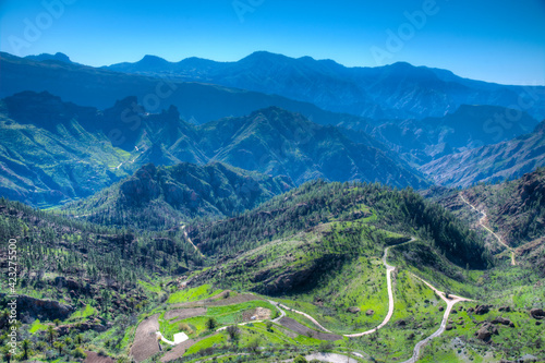 landscape of Gran Canaria viewed from Artenara, Canary Islands, Spain photo