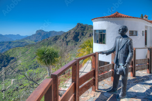 Statue of Miguel de Unamuno at artnera, Gran Canaria, Canary islands, Spain photo