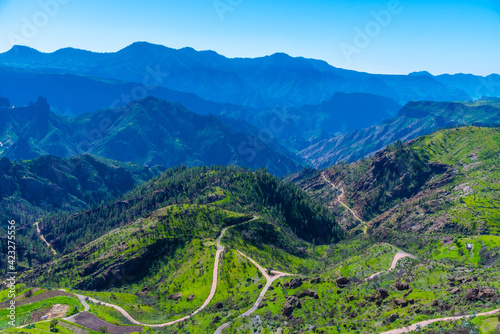 landscape of Gran Canaria viewed from Artenara, Canary Islands, Spain photo