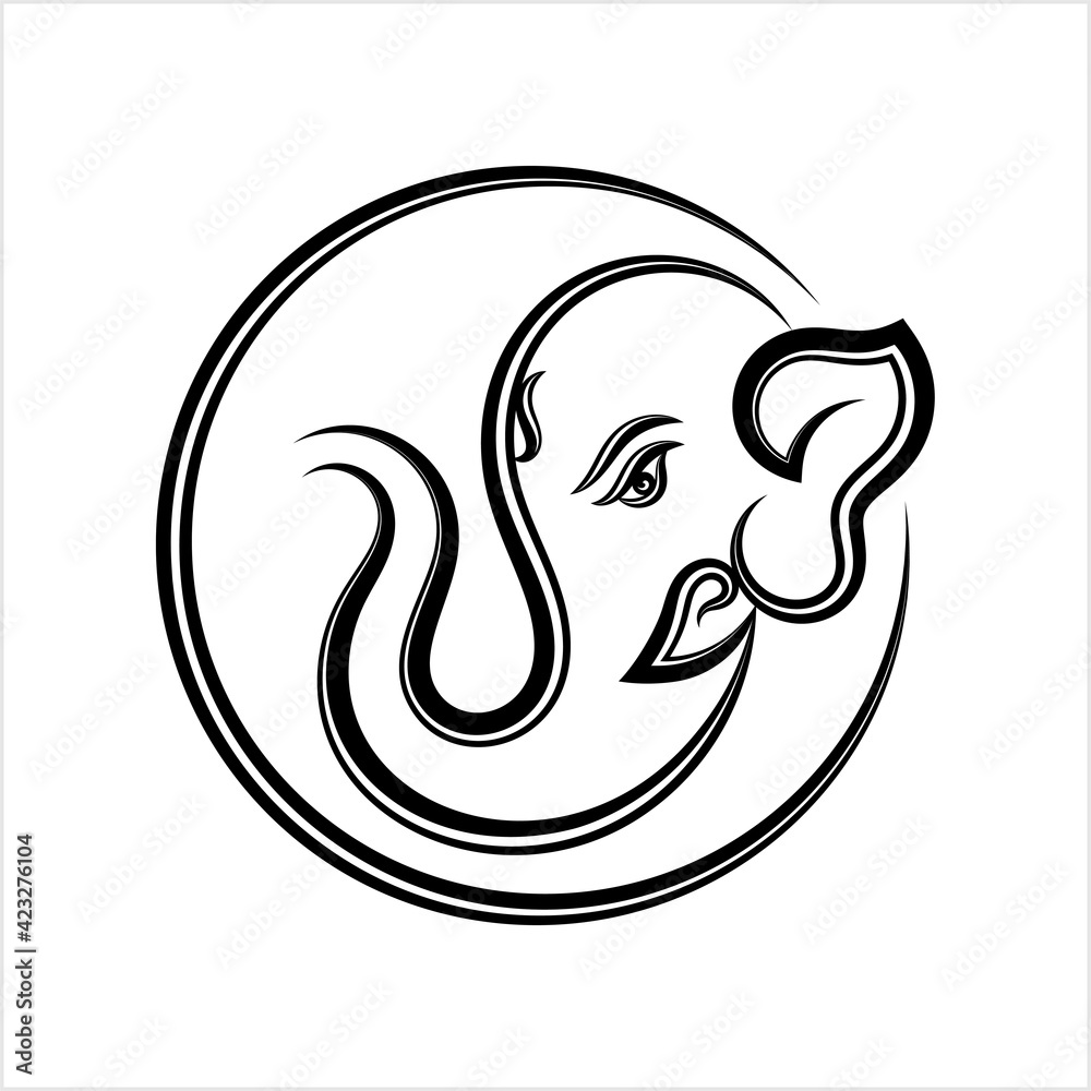 Ganesha The Lord Of Wisdom Calligraphic Style Ganesha The Lord Of Wisdom Calligraphic Style