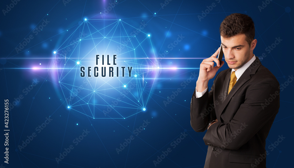 businessman thinking about security businessman thinking about security