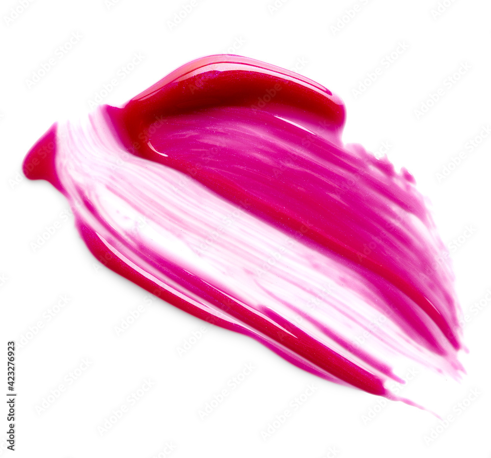 Pink lip gloss smear isolated on white background Pink lip gloss smear isolated on white background
