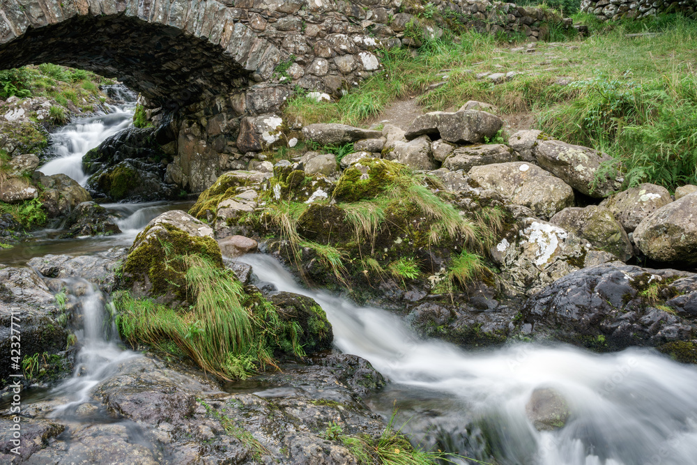 View of Ashness Bridge in the Lake District View of Ashness Bridge in the Lake District