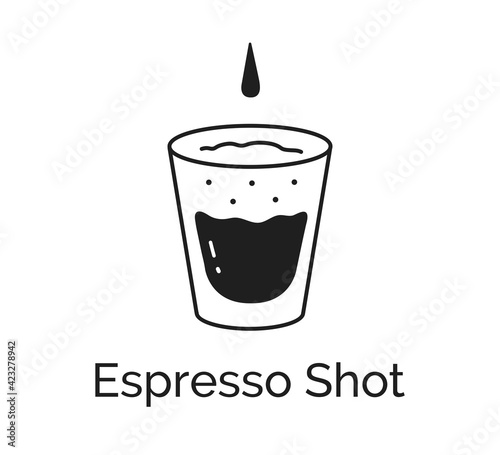 Vector illustration of Espresso coffee shot
