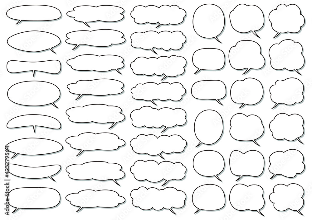 吹き出しの素材集 Stock Vector Adobe Stock