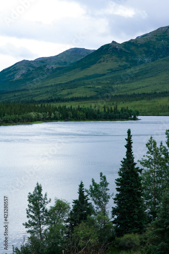 lake in the alaskan mountains