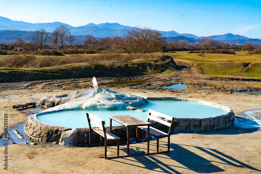 equipped sulfur spring in the open air, Kutaisi, Georgia equipped sulfur spring in the open air, Kutaisi, Georgia