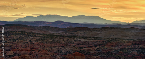 Grand Staircase-Escalante National Monument: Sunrise over the Henry Mountains      photo