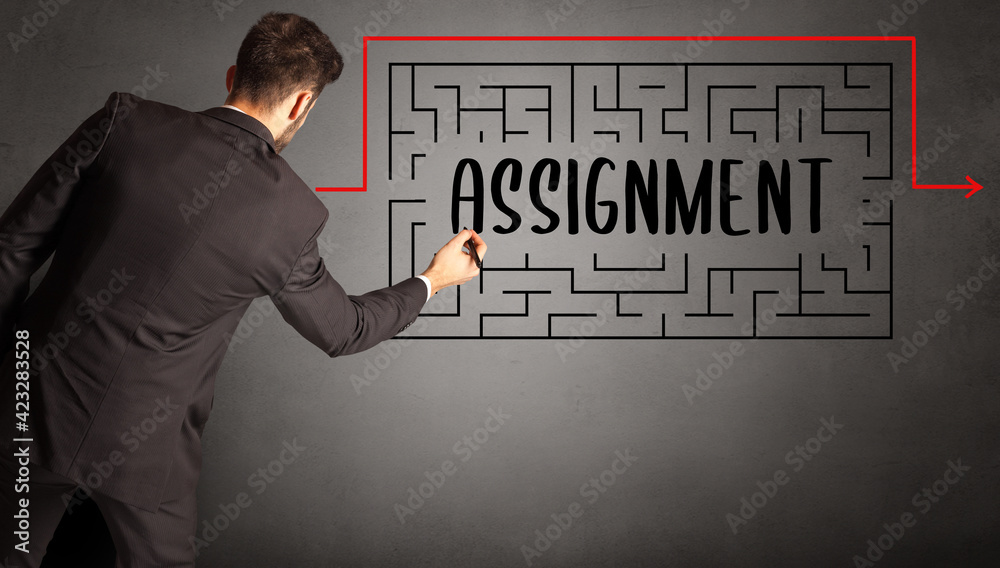 businessman drawing maze businessman drawing maze