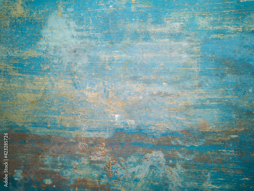 Blue aged wood texture background