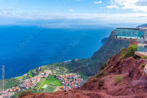 Mirador de Abrante overlooking Agulo village at La Gomera, Canary Islands, Spain photo