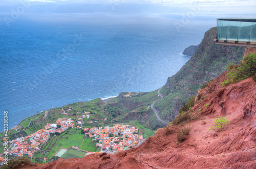 Mirador de Abrante overlooking Agulo village at La Gomera, Canary Islands, Spain photo