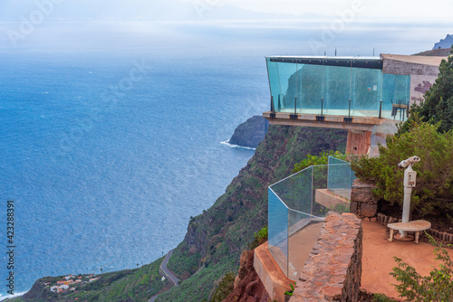 Mirador de Abrante overlooking Agulo village at La Gomera, Canary Islands, Spain photo