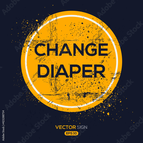 Creative Sign (change diaper) design, vector illustration.