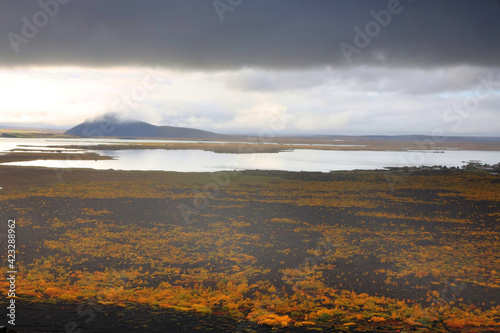 Volcanic landscape near Myvatn Lake, Iceland, Europe