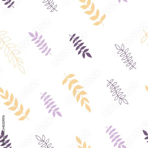 Simple pastel-colored floral seamless pattern, flat style vector illustration, symbol of spring, cozy home, spring Easter holidays celebration decor, perfect for textile, fabric, springtime decoration