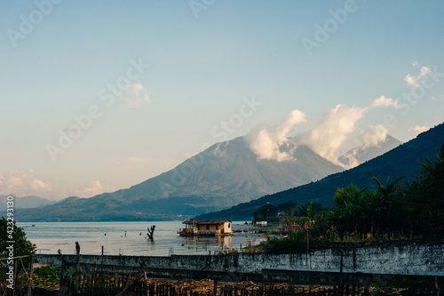 view of San Juan La Laguna on Lake Atitlan photo