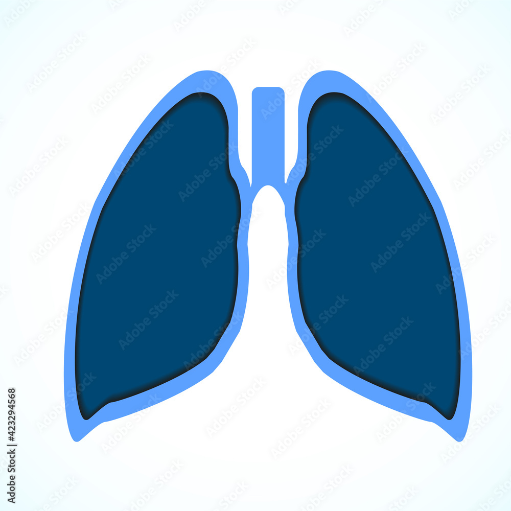 Human lungs with overlap. Medical concept, logo, symbol, icon, vector illustration Human lungs with overlap. Medical concept, logo, symbol, icon, vector illustration