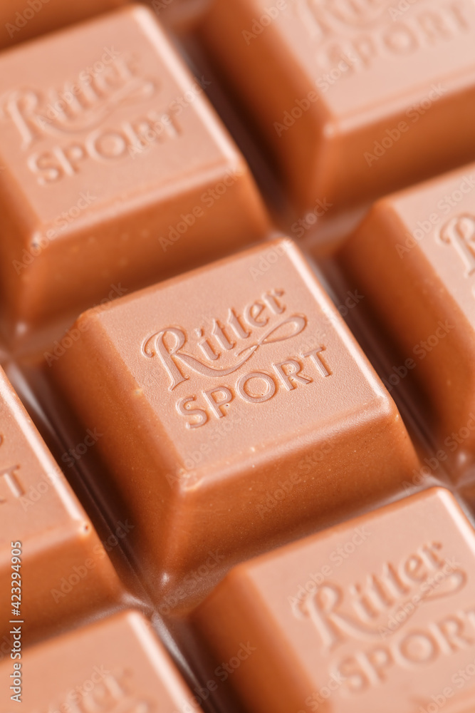 Ritter Sport chocolate bar company logo portrait format Stock Photo ...
