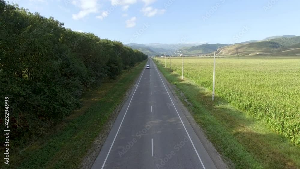 car road mountain field wheat car road mountain field wheat