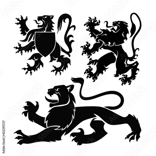 Heraldic Lions vector