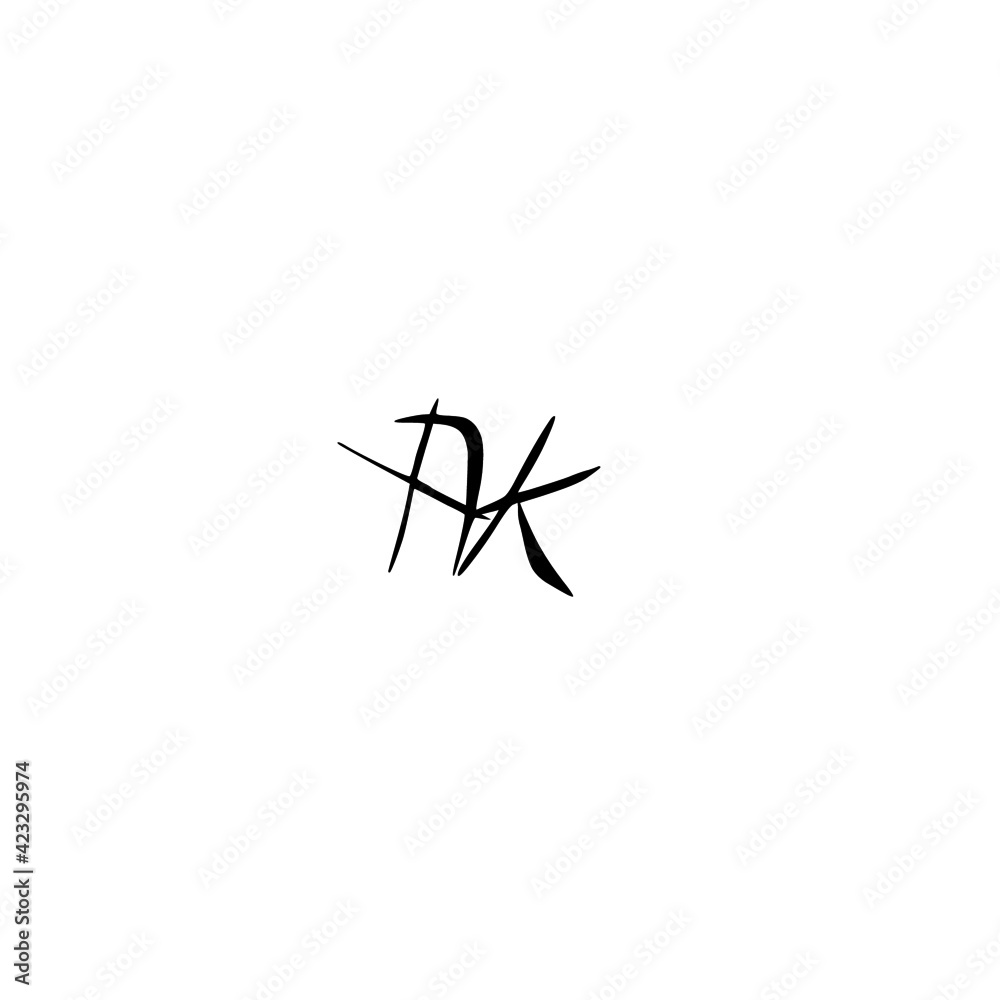 Obraz premium AK initial handwriting logo for identity