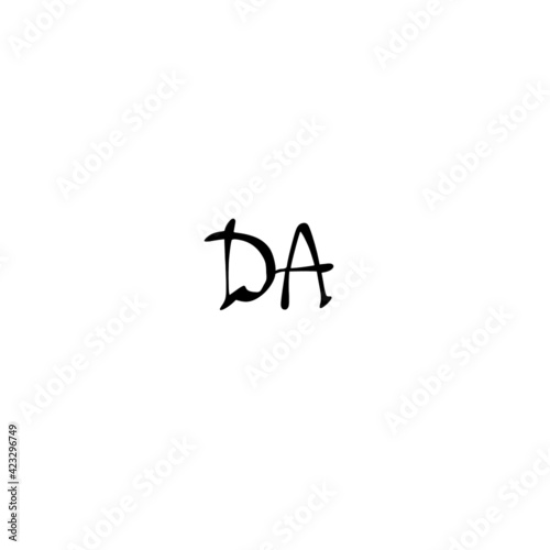 DA initial handwriting logo for identity