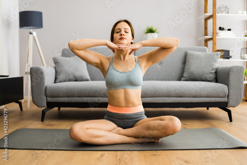 Young Woman In Fitness Wear Doing Exercise