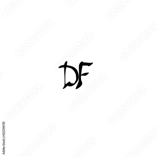 DF initial handwriting logo for identity