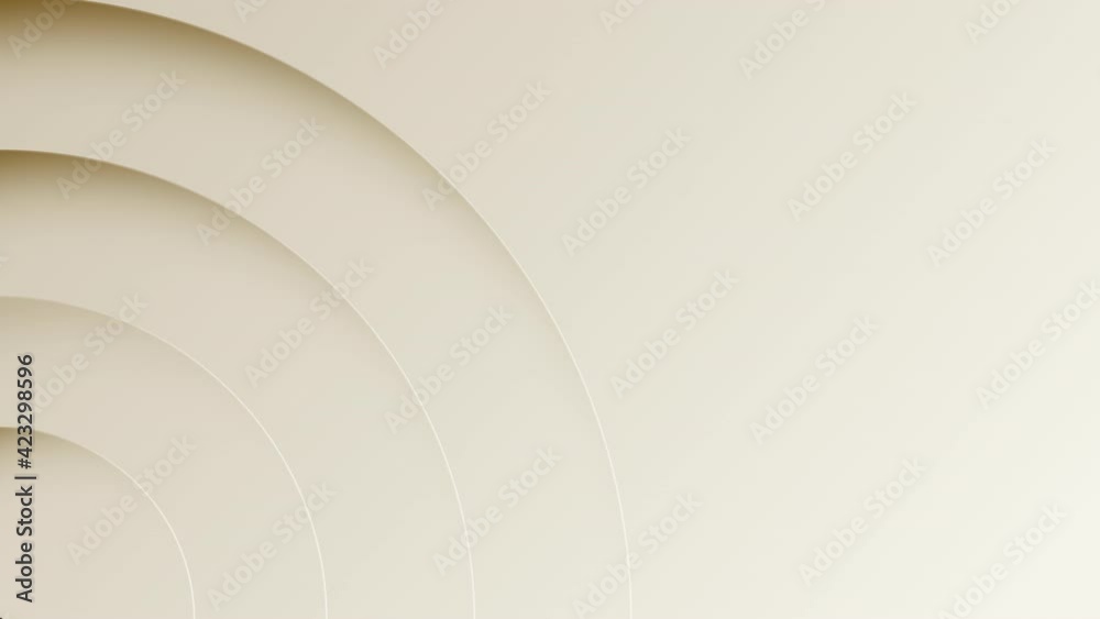 Abstract geometric 4K circle pattern template moving animation that forming patterns with shadows and gradient on beige background. Technology concept with copy space for intro use in minimal style