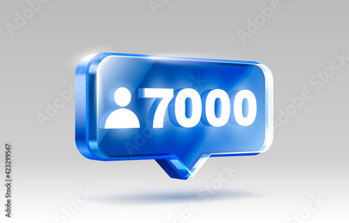 Thank you followers peoples, 7k online social group, happy banner celebrate, Vector