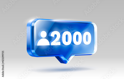 Thank you followers peoples, 2k online social group, happy banner celebrate, Vector