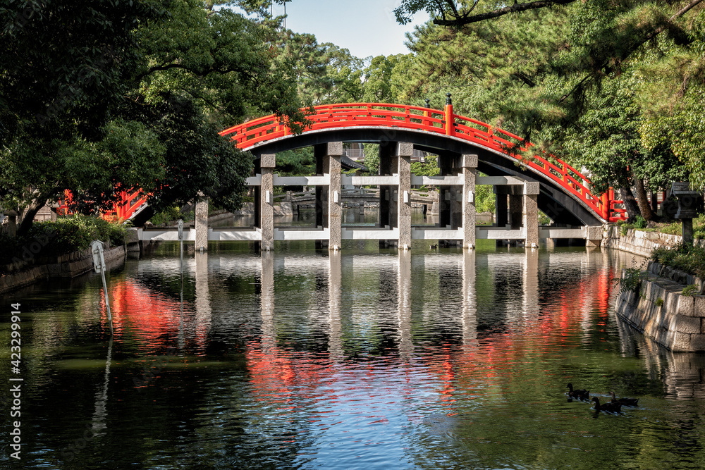 Taikobashi Bridge at the Sumiyoshi Grand Shrine in Osaka Taikobashi Bridge at the Sumiyoshi Grand Shrine in Osaka