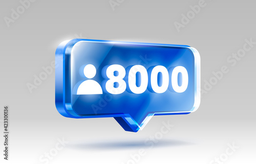 Thank you followers peoples, 8k online social group, happy banner celebrate, Vector