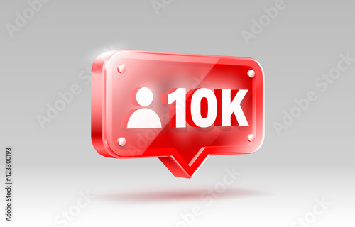 Thank you followers peoples, 10k online social group, happy banner celebrate, Vector
