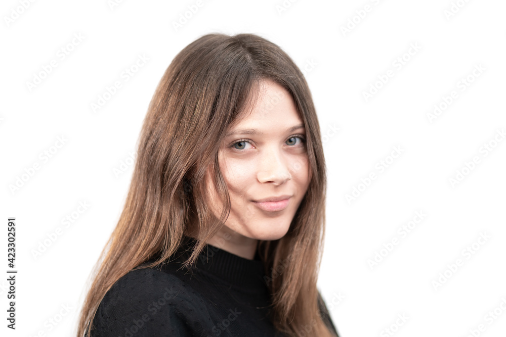 Beautiful young woman posing, wearing black Beautiful young woman posing, wearing black