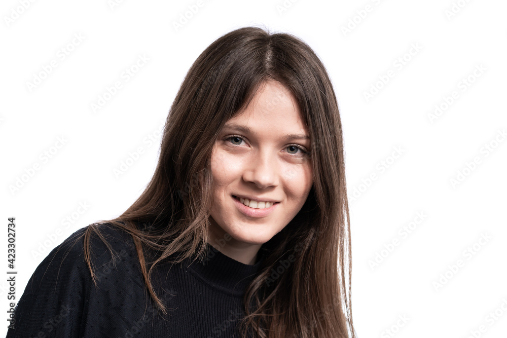 Beautiful young woman posing, studio shot Beautiful young woman posing, studio shot