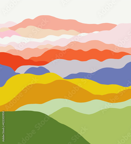 Abstract background. Modern pattern. Vector illustration for design. mountain landscape. Mountainous terrain. © gigirosado