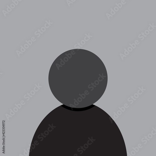 Profile photo placeholder icon design in dark gray tones. Avatar placement icon design. Vector illustration.
