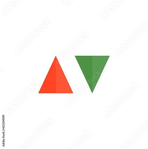 Free Download Upload and download red and green icon design in form of arrows. Up and down pointers sign design. Vector illustration - GFXLoad