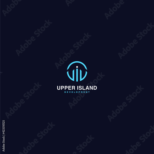 letter U and I and D design Logo, design logo style Geometric, Modern logo