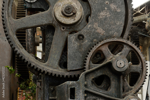 A detail of an old rusty machine