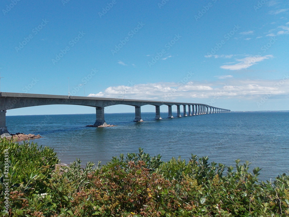 Confederation bridge from New-Brunswick side Canada Confederation bridge from New-Brunswick side Canada