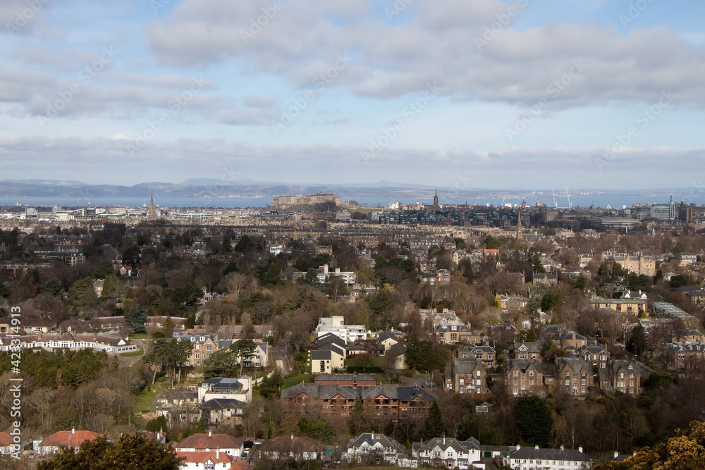 The city of Edinburgh view from Braid Hills