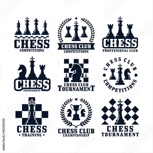 Chess design premium logo collection